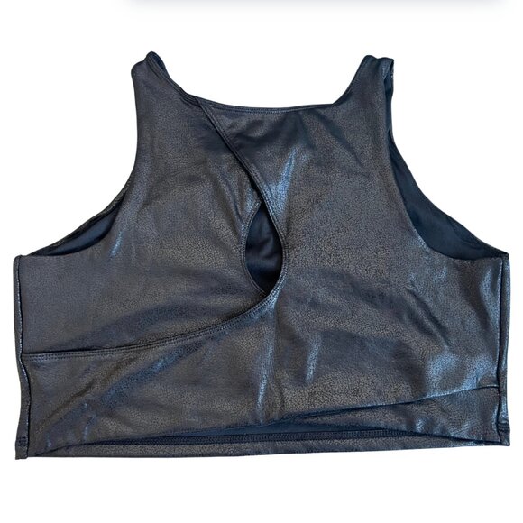 JOE FRESH Crop Active Top / Activewear / x Sasha Exeter / Shiny / Black / SizeXL - Picture 3 of 6